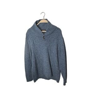 Pendleton Shawl Collar Sweater ‎ Men M Blue  Shetland Washable Wool Grandpa